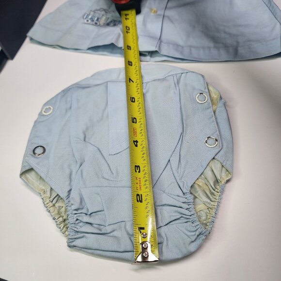 Vintage Tiny Totes Original Blue Train Shirt with Matching Bottom Set - Picture 8 of 10